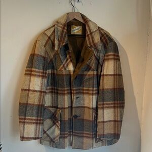 Vintage Orange/Brown Plaid Jacket